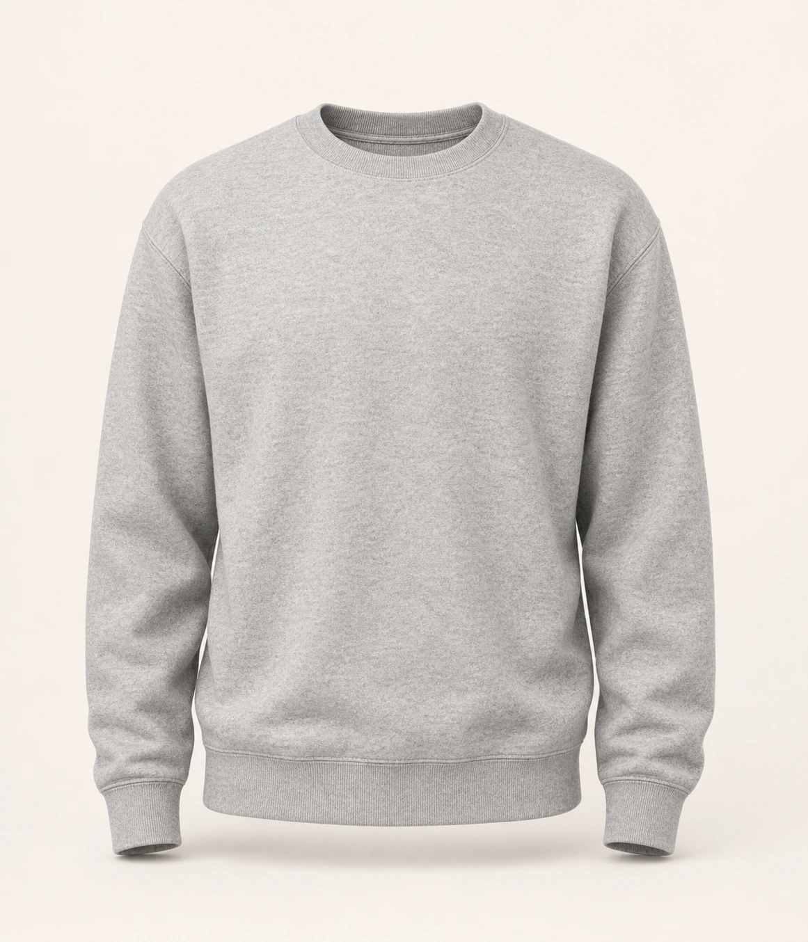 Melange-grijze uniseks sweater om te bedrukken